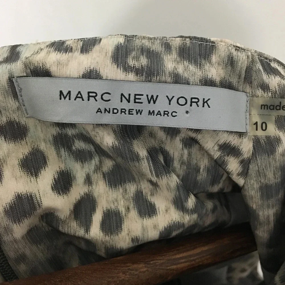 Andrew Marc Leopard Print Cowl Neck Dress - Picture 7 of 8